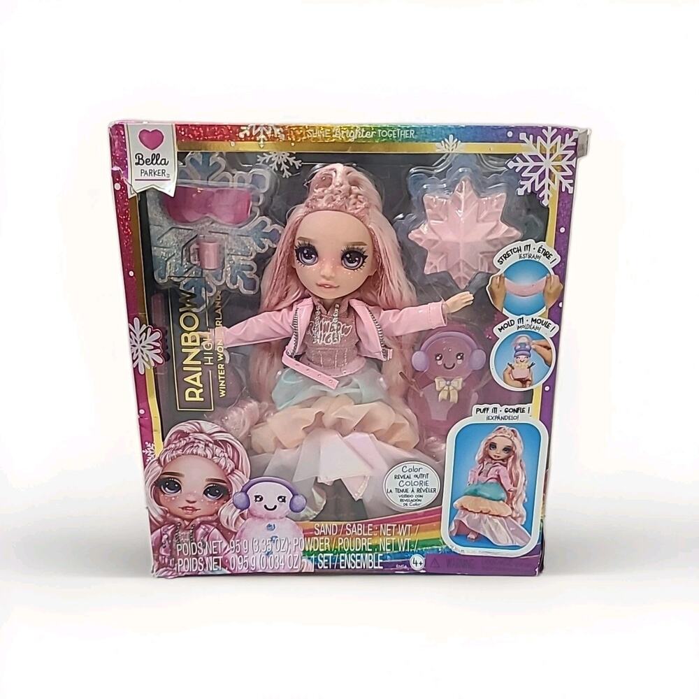 Rainbow High Winter Wonderland Bella - Pink 11” Fashion Doll with Magic Snow